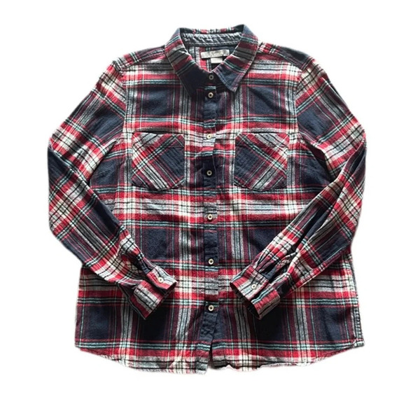 Natural Reflections Plaid Long Sleeve Button Down Flannel Shirt Women’s Large - Picture 3 of 11
